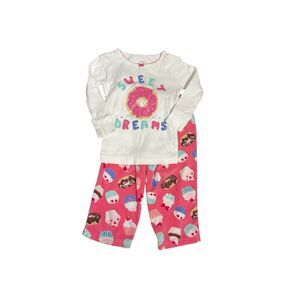 Carter's Girl Cupcakes & Donuts Long Sleeve Fleece Bottoms Pajama Set 18M